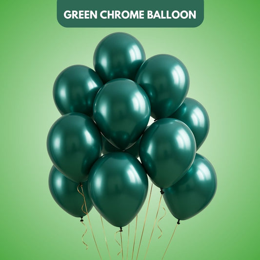 Green Chrome Balloon - 9 inches - 50PC