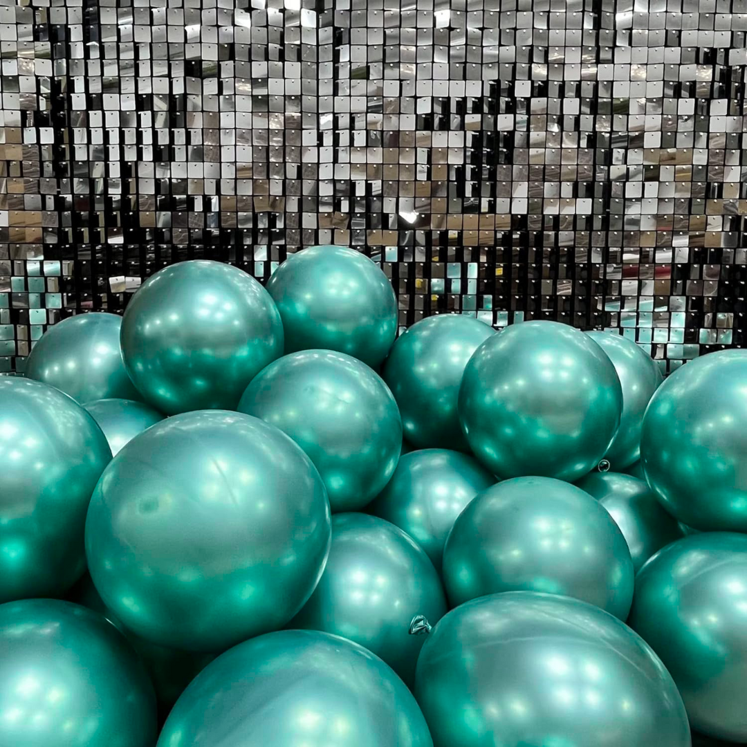 9" Chrome Green Balloons - 50PC