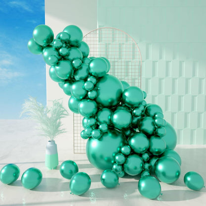 9" Chrome Green Balloons - 50PC