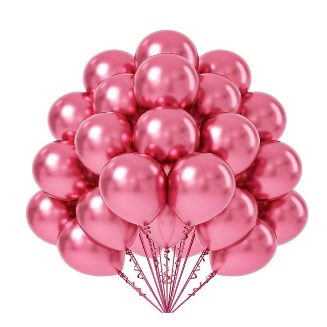 9" Chrome HOT Pink Balloons - 50PC