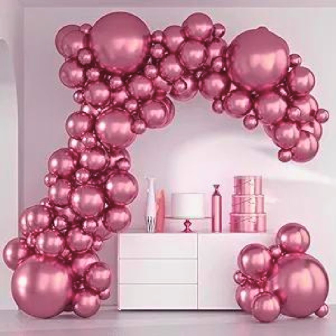 9" Chrome HOT Pink Balloons - 50PC