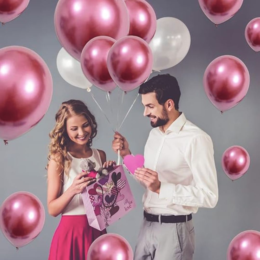 9" Chrome HOT Pink Balloons - 50PC