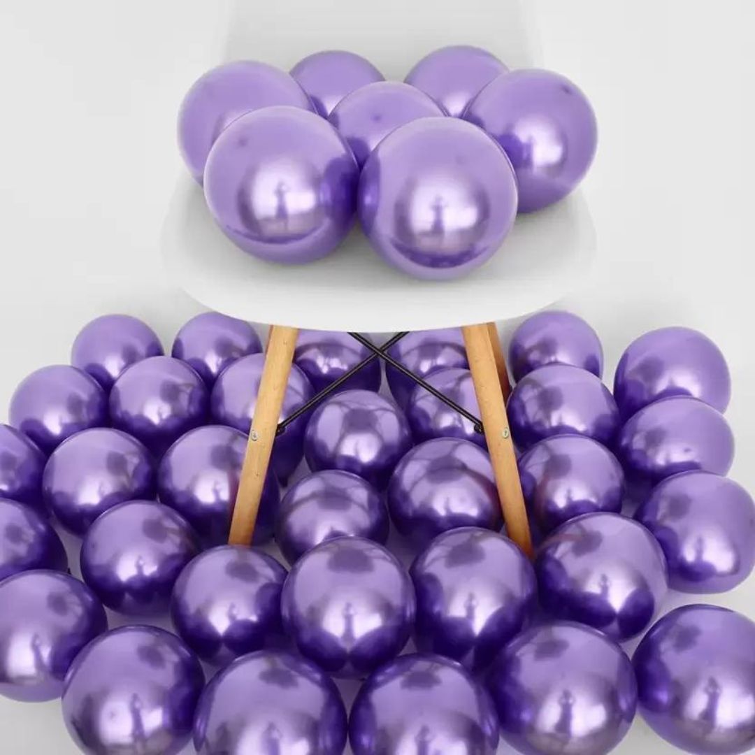 9" Chrome Purple Balloons - 50PC