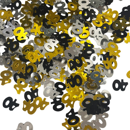 40th Birthday Golden, Black & Silver Confetti