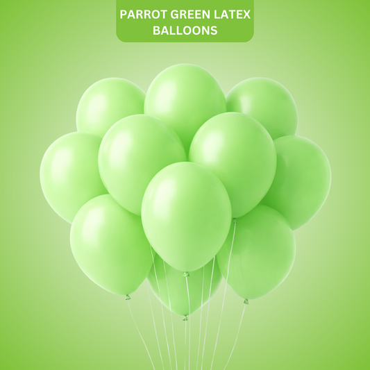 Parrot Green Latex Balloons 12" -10PC