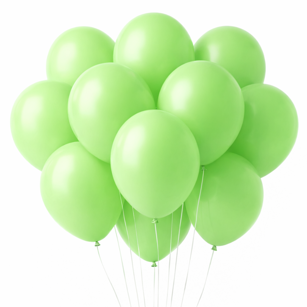 Green Latex and Rubber Balloons - Helium Quality -12 Inch (Pack of 10)