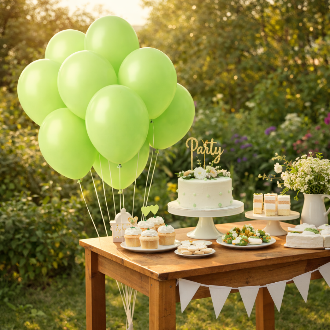 Green Latex and Rubber Balloons - Helium Quality -12 Inch (Pack of 10)