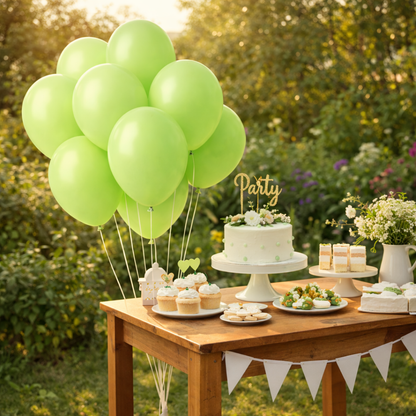 Green Latex and Rubber Balloons - Helium Quality -12 Inch (Pack of 10)