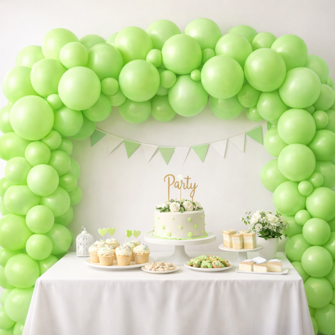 Green Latex and Rubber Balloons - Helium Quality -12 Inch (Pack of 10)