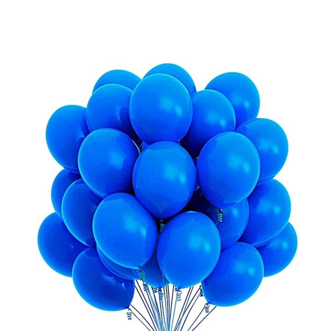 8" Blue Latex Balloon - 20Pcs Balloons for Birthday Decorations, Weddings, Baby Shower