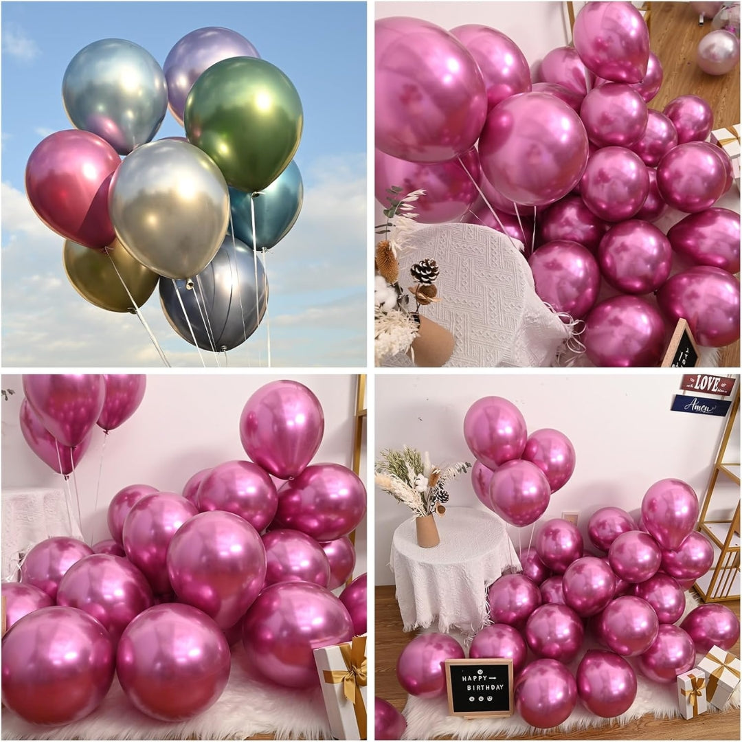 Hot Pink Latex/Rubber Balloons - Helium Quality - 12 inches - 10PC