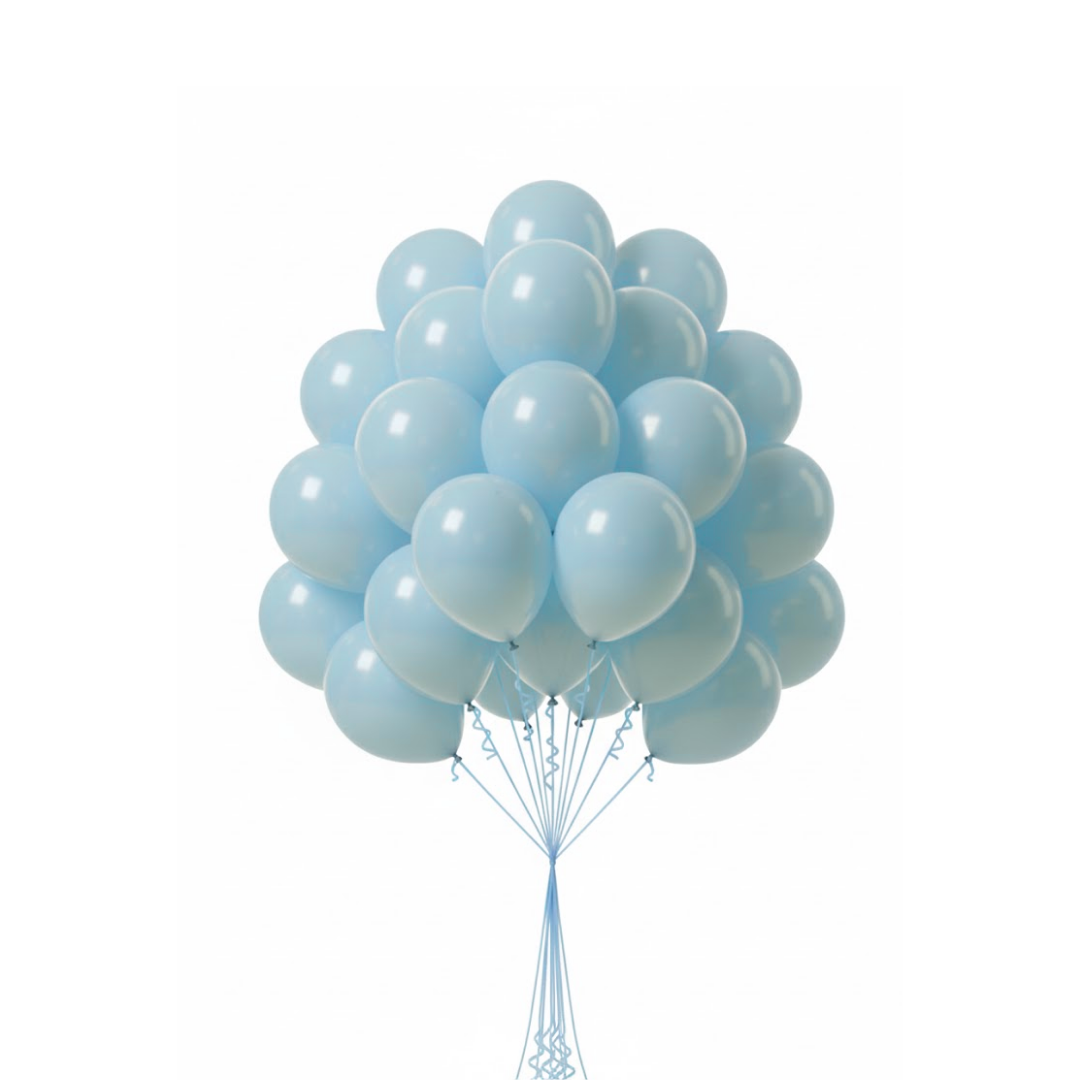 Light Blue Latex Balloons 10" - 20PC