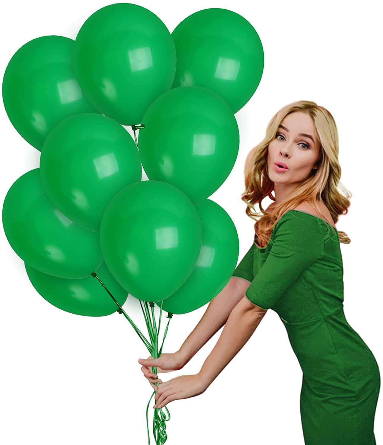 8" Dark Green Latex Balloon - 20ct