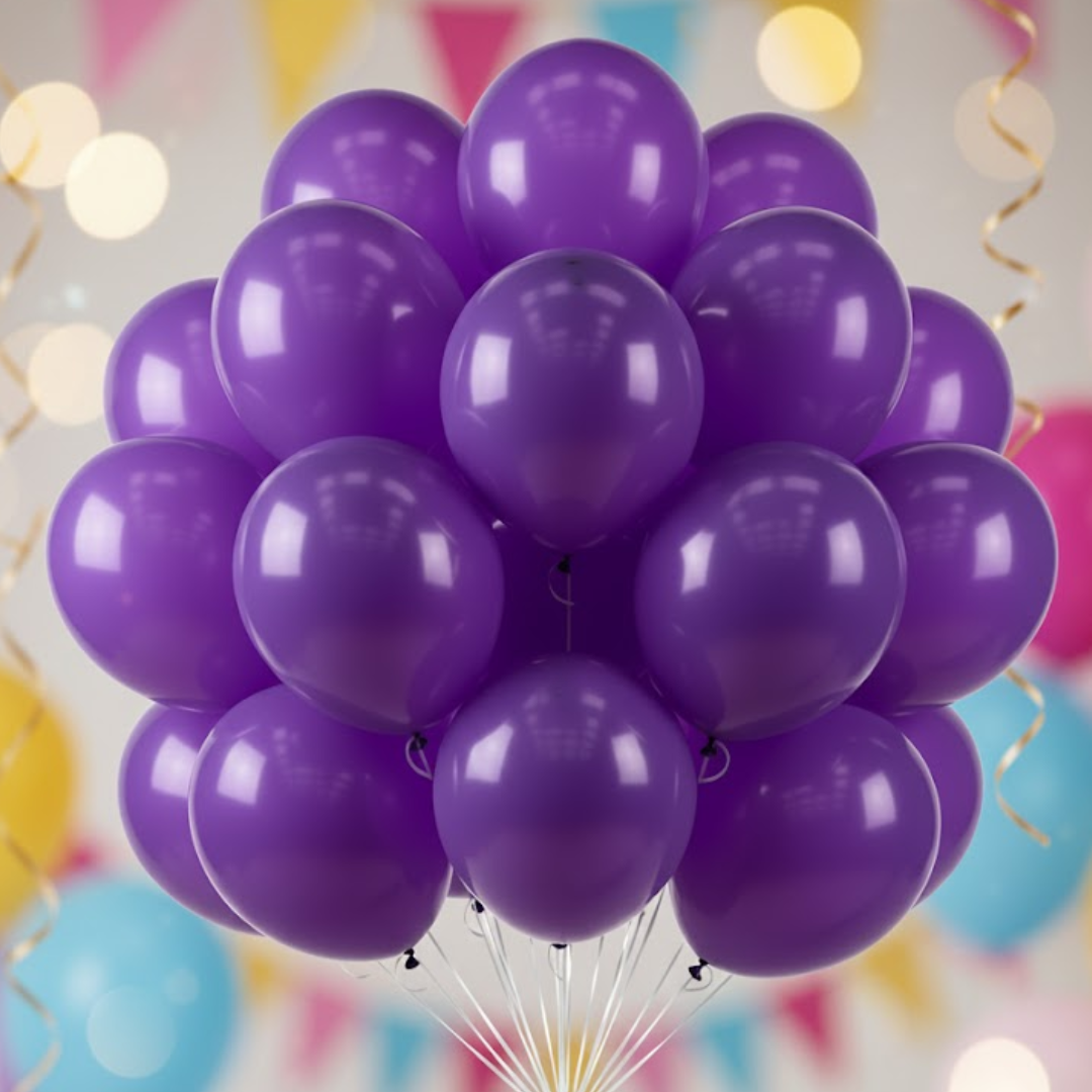 Purple Latex Balloons 10" - 20PC
