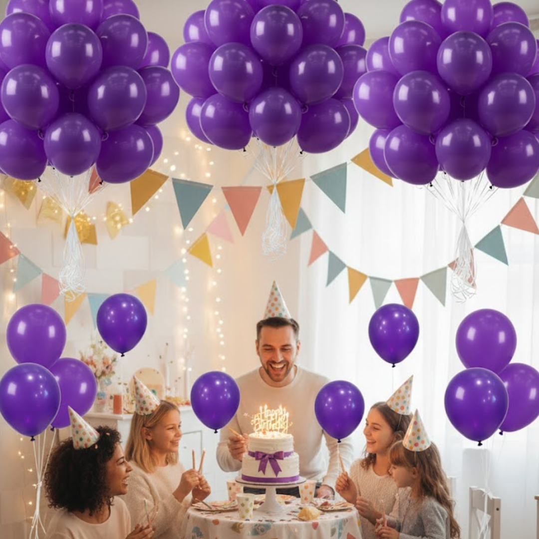 Purple Latex Balloons 10" - 20PC
