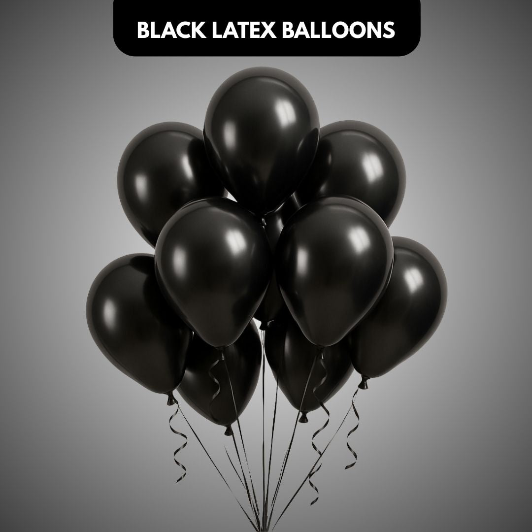 Black latex/Rubber Balloons - 10 inches - 20PC