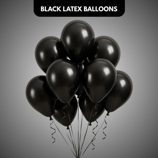 Black latex/Rubber Balloons - 10 inches - 20PC