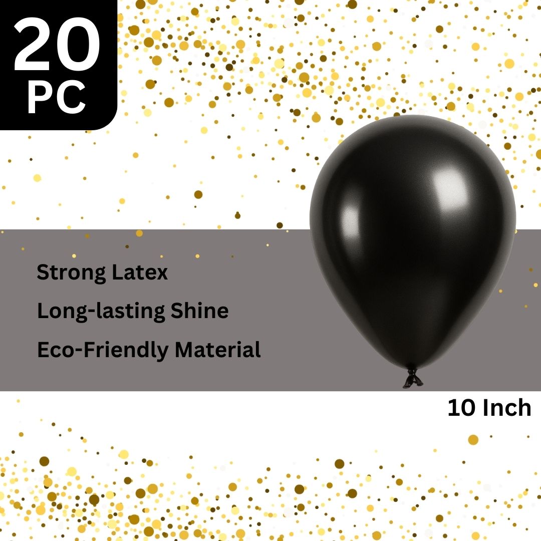 Black latex/Rubber Balloons - 10 inches - 20PC
