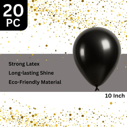 Black latex/Rubber Balloons - 10 inches - 20PC