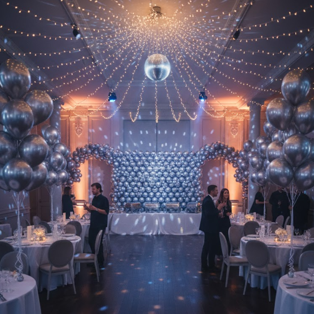 Metallic Silver Latex Balloons 10" - 20PC