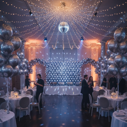 Metallic Silver Latex Balloons 10" - 20PC