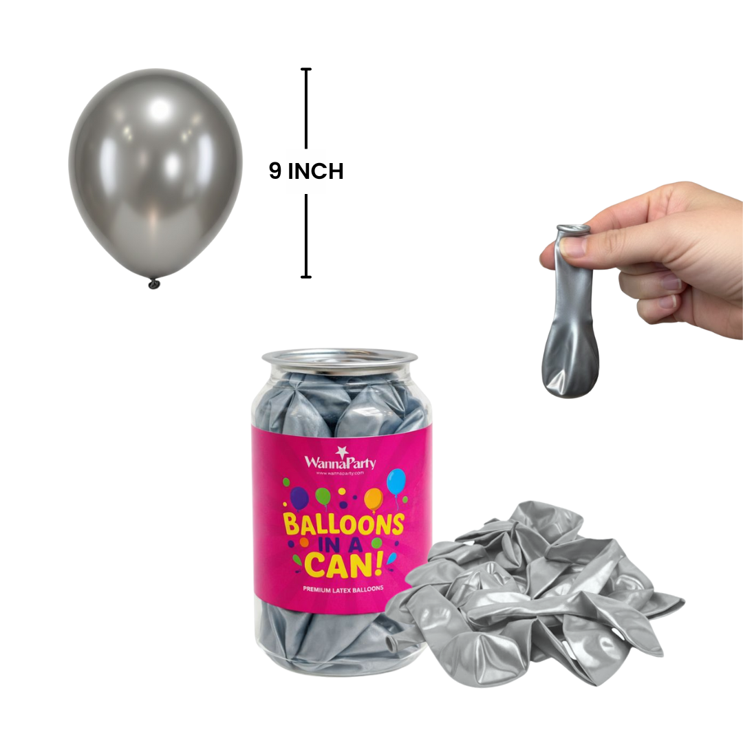 Metallic Silver Latex Balloons 10" - 20PC