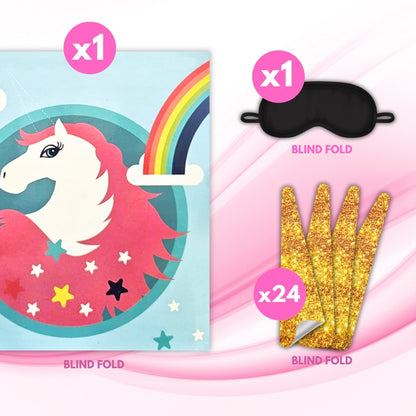 Party Game Pin In The Horn Unicorn Game for Kids - 26 PC