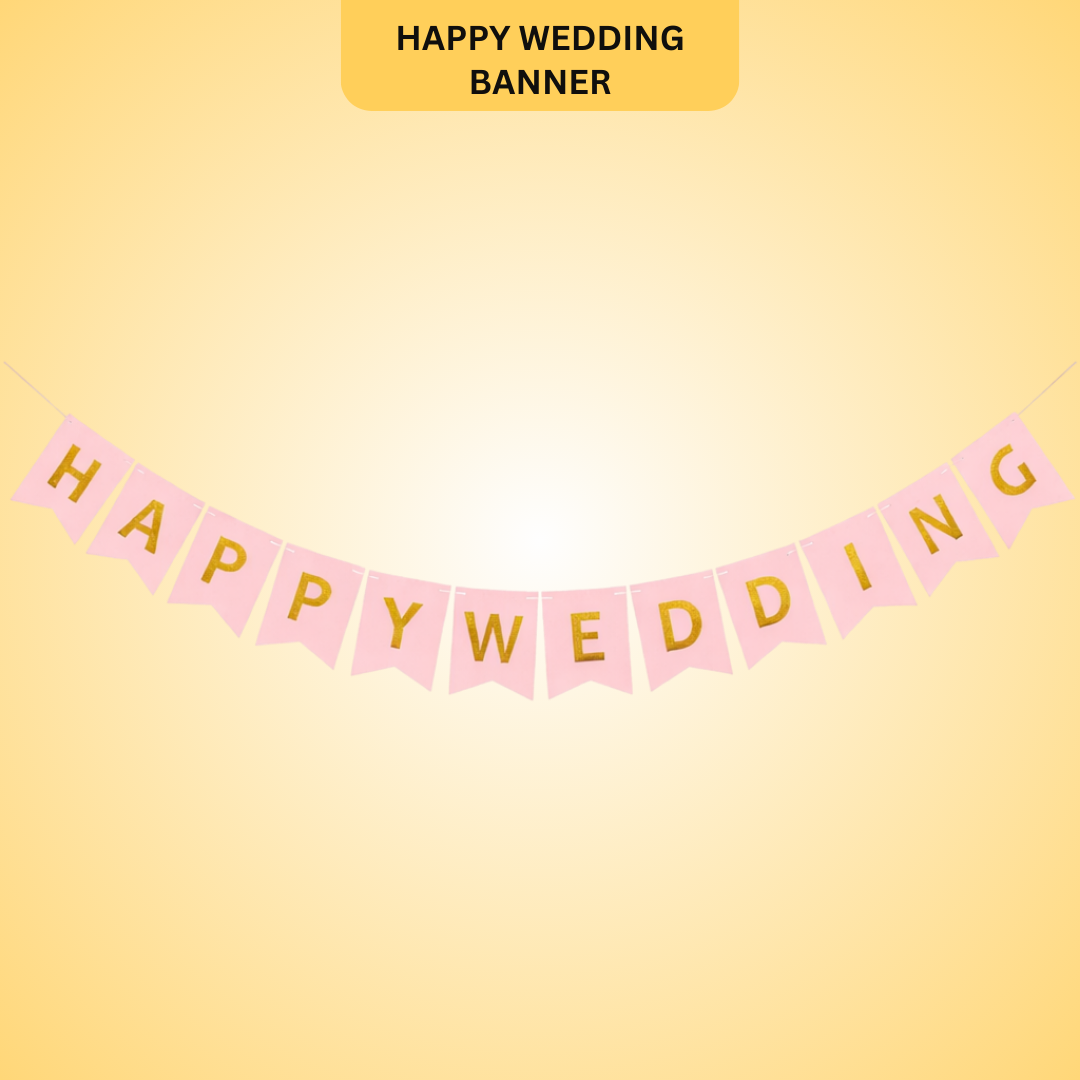 Happy Wedding Banner - Over 9FT