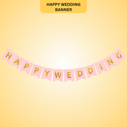 Happy Wedding Banner - Over 9FT