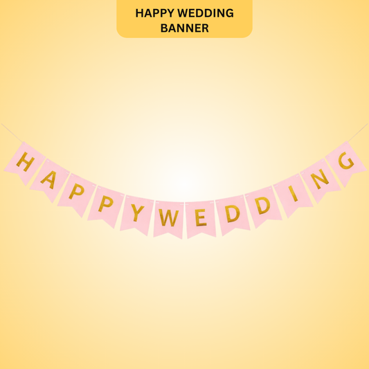 Happy Wedding Banner - Over 9FT