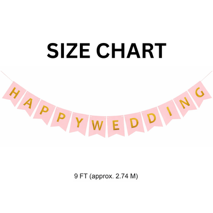 Happy Wedding Banner - Over 9FT