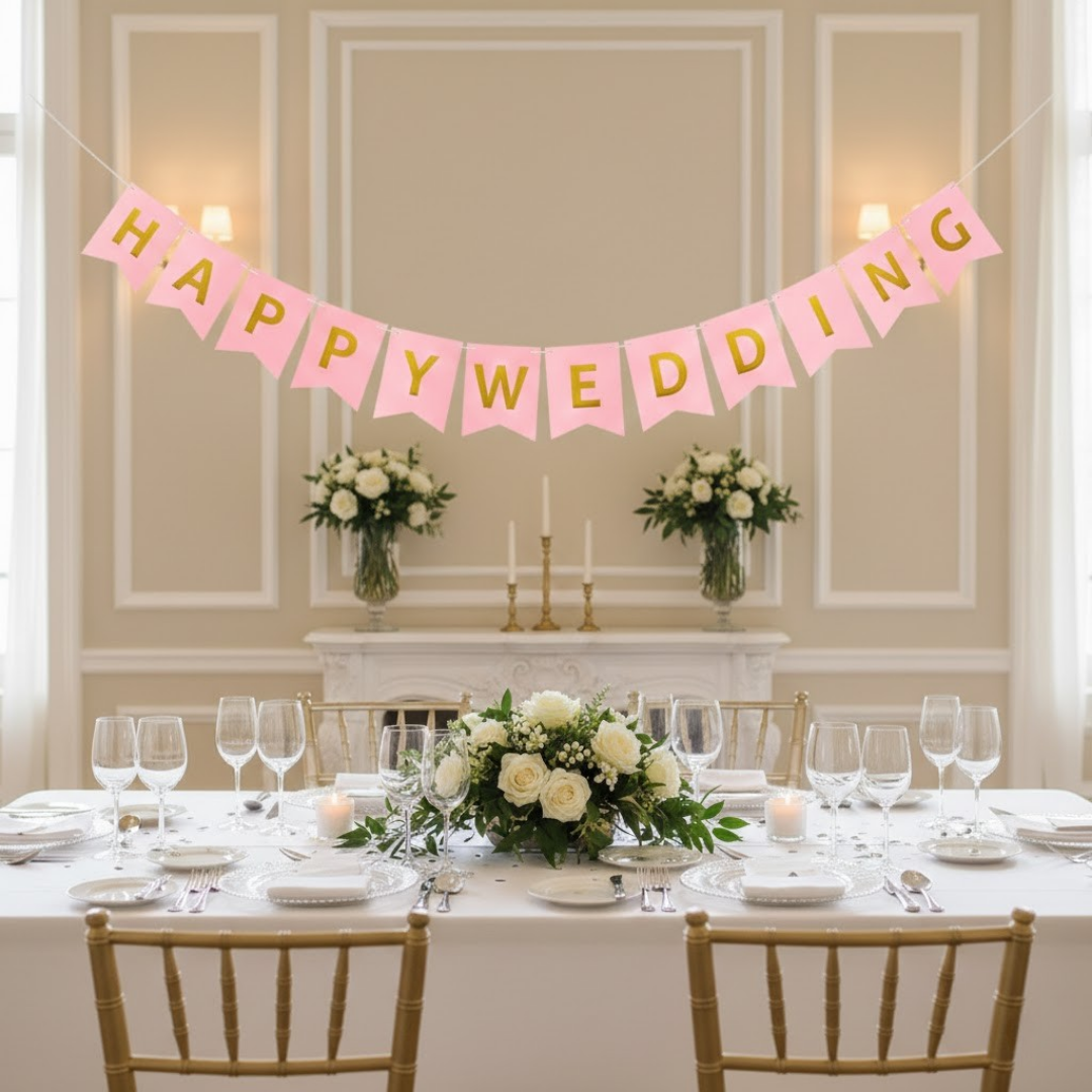 Happy Wedding Banner - Over 9FT