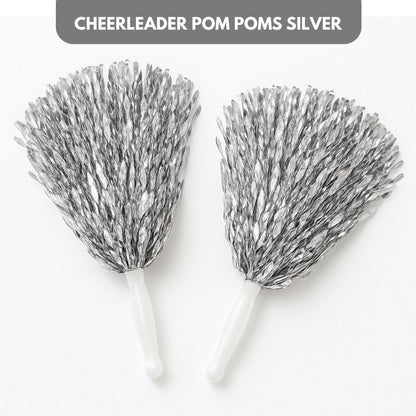 Cheerleader Pom Poms Silver
