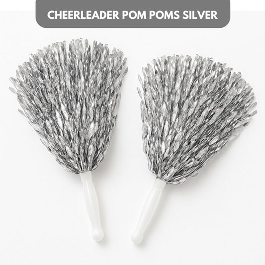 Cheerleader Pom Poms Silver