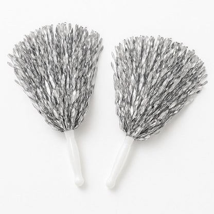 Cheerleader Pom Poms Silver