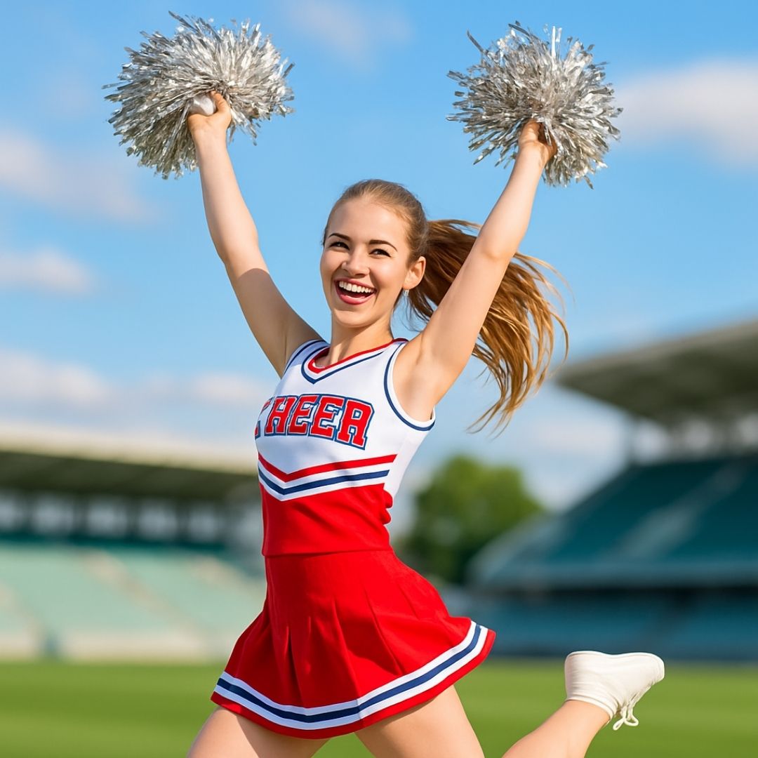 Cheerleader Pom Poms Silver