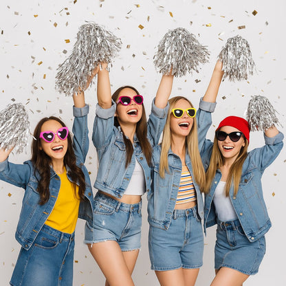 Cheerleader Pom Poms Silver