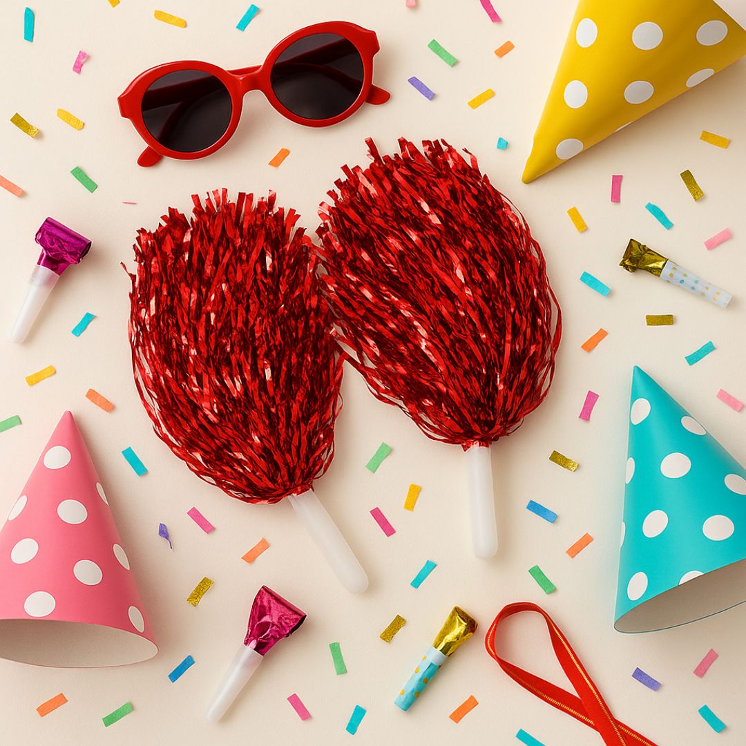 Cheerleader Pom Poms Red