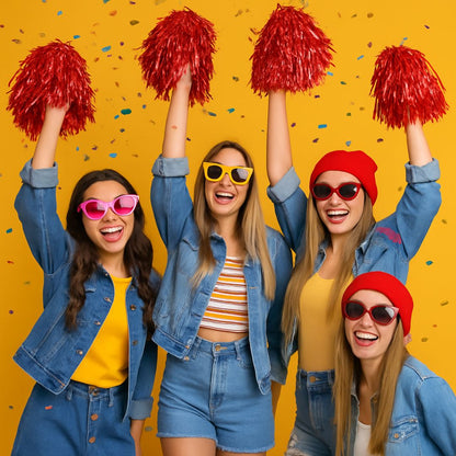 Cheerleader Pom Poms Red