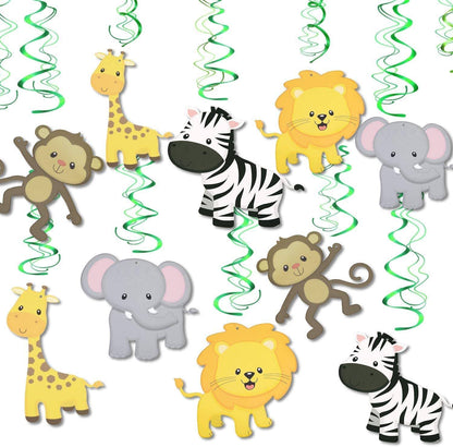 Jungle Animal Swirl Decoration - 12PC