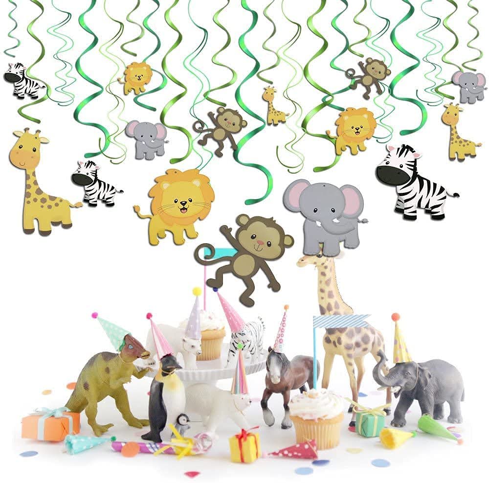 Jungle Animal Swirl Decoration - 12PC