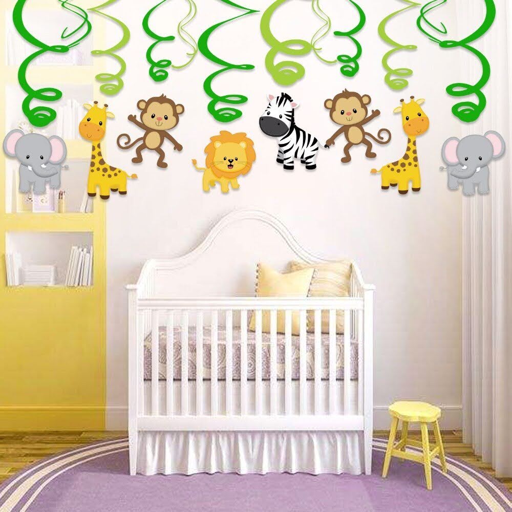 Jungle Animal Swirl Decoration - 12PC