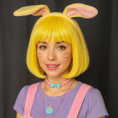 Colored Blunt Cut Wig Gold