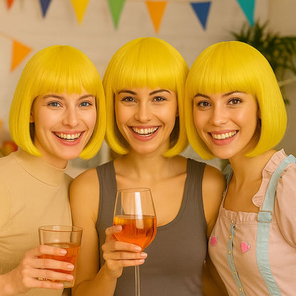 Colored Blunt Cut Wig Gold