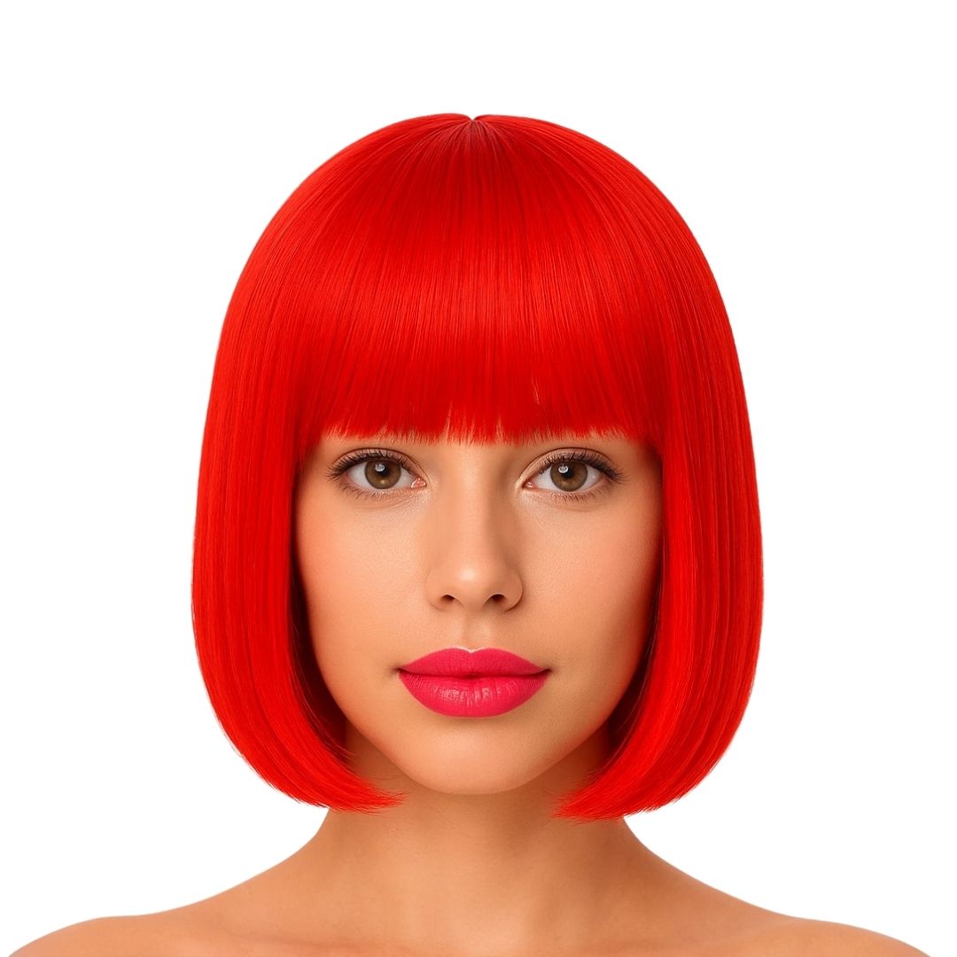 Colored Blunt Cut Wig Red