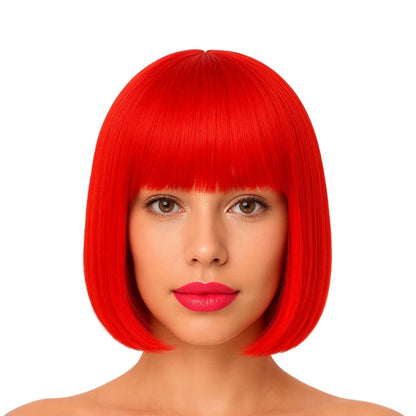 Colored Blunt Cut Wig Red