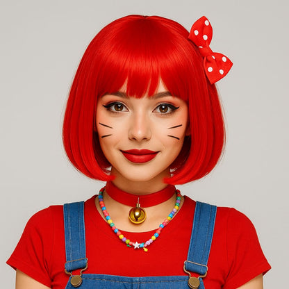 Colored Blunt Cut Wig Red