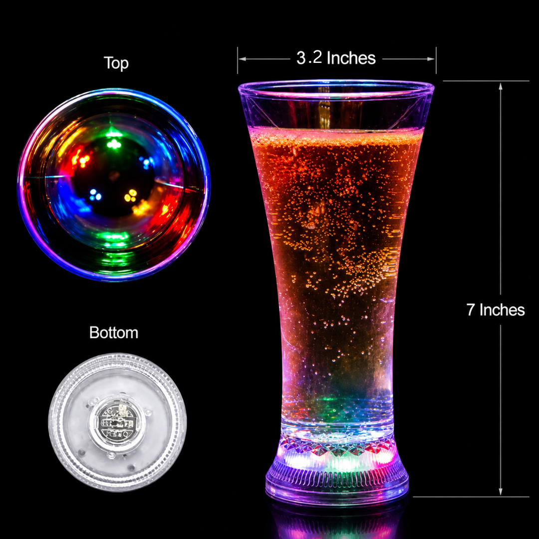 LED Liquid Activated Beer Glass – Glow in Dark Party Drink Mug
