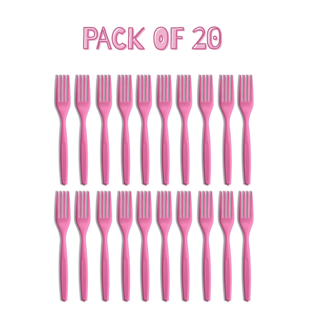 Hot Pink Premium Reusable Spoons - 20PC