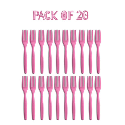 Hot Pink Premium Reusable Spoons - 20PC